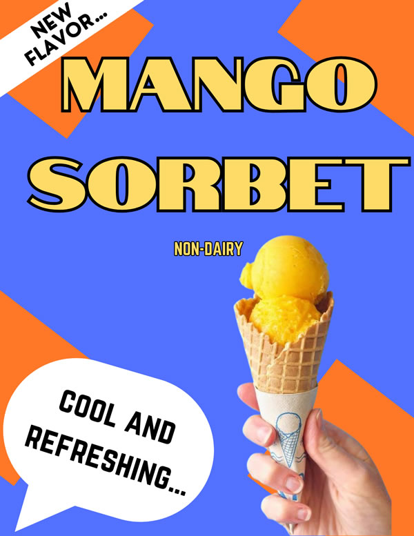 Mango Sorbet Ice Cream Flavor