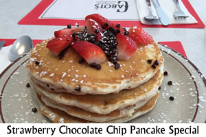Strawberry Choc Chip Pancake Breakfast Special