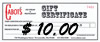 ten dollar gift certificate