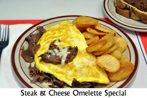 Steak and Cheese Omelette Special