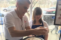 Joe and Collette geting ready to work