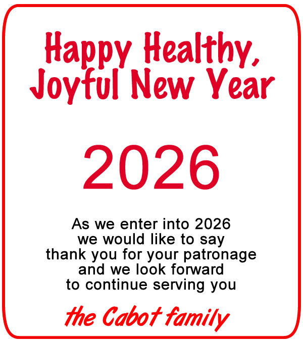 Happy New Year from Cabot's