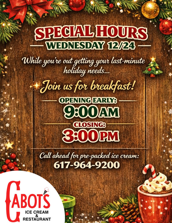 Xmas Eve early Opening 9am