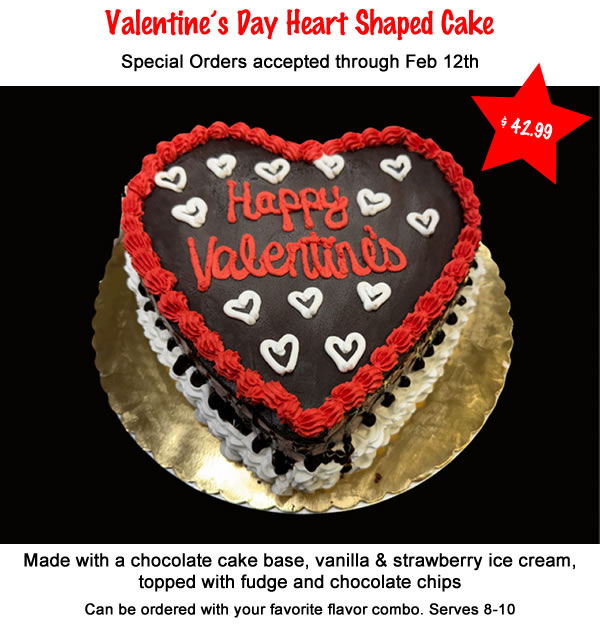 Heart Shaped Valentine's Ice Cream Cake