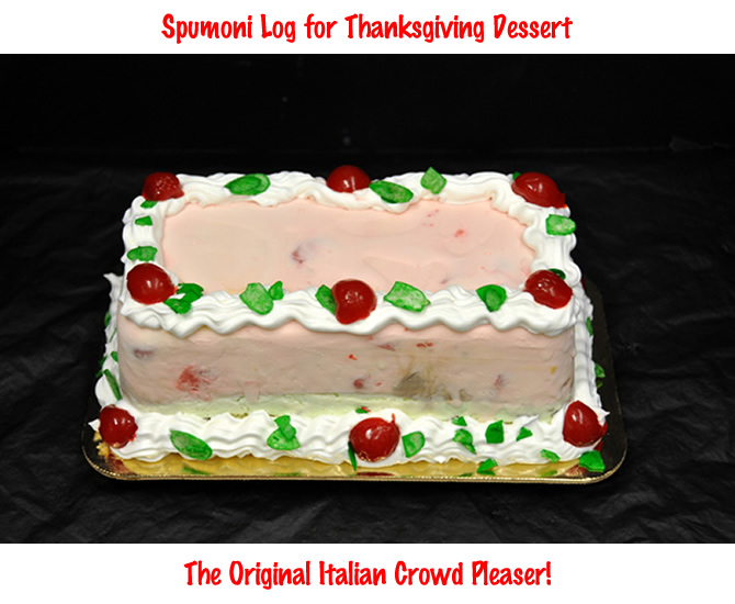 Spumoni Log for Thanksgiving dessert