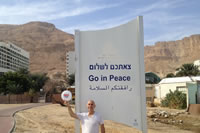 Go In Peace sign in Isreal