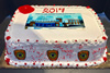 Order Ref: PI-503 12x18 Custom Newton Fire Dept Dedication Photo Image Ice Cream Cake