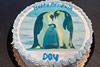 Order Ref: PI-553 Penguins Themed 8 inch Photo Image Ice Cream Cake