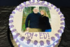 Order Ref: PI-344 Photo Image Custom Congratulations to Dy and Ed Ice Cream Cake.