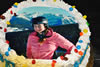 Order Ref: PI-115 Ski Theme Photo Image Ice Cream Cake.