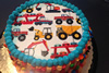 Order Ref: PI-168 Custom Trucks Themed Photo Image Cake.