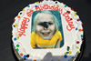 Order Ref: PI-374 Photo Image Daisy with Frog Custom 10 inch Ice Cream Cake.