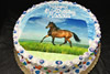 Order Ref: PI-438 Horse 10 inch Custom Photo Image Ice Cream Cake
