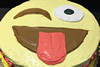 Order Ref: TH-187 10 inch Winkey Face Emoji Themed Ice Cream Cake