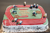 Order Ref: TH-144 Track with Smurfs 12x18 inch Ice Cream Cake.